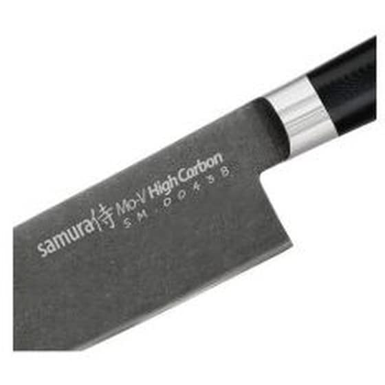 Μαχαίρι Nakiri Samura Mo-v Stonewash Aπό Ανοξείδωτο Ατσάλι 16.7 cm - Μαύρο image 2