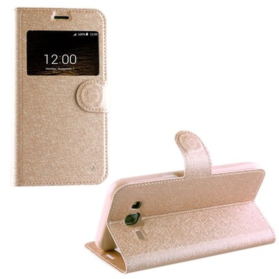 IPH SE/5/5S LTHR TPU VIEW BK STD GOLD image 0