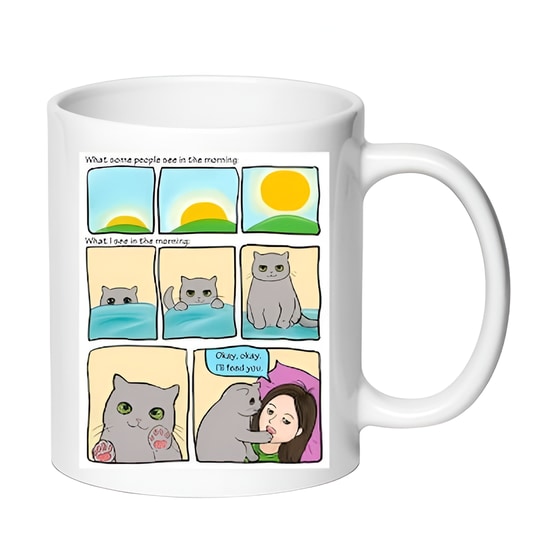 Κούπα Cats No12 Κεραμική 330 ml - Λευκό image 0