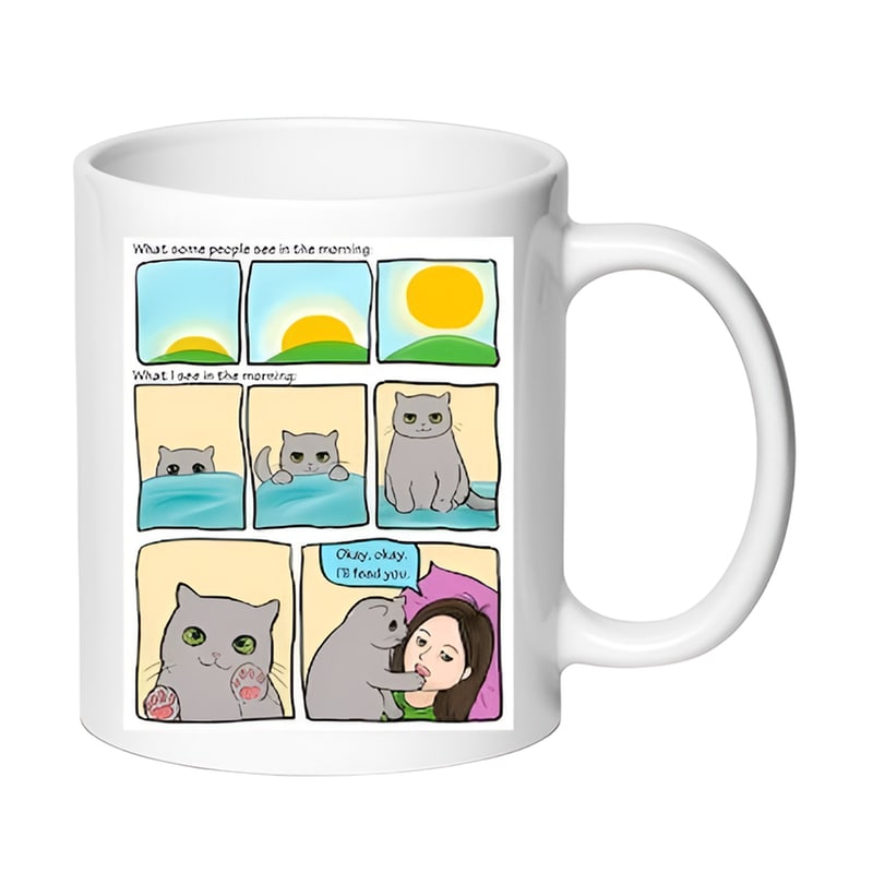 Κούπα Cats No12 Κεραμική 330 ml - Λευκό