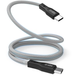 Καλώδιο δεδομένων SBS Cable with Magnetic Finish USB-C σε USB-C 60W 1m - Black