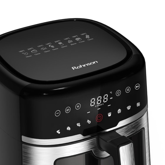 ROHNSON MOD R-2873 με Αποσπώμενο Κάδο 1500 W 6 L Ασημί Φριτέζα Αέρος image 3