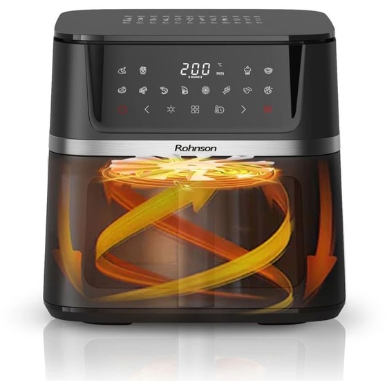 ROHNSON R-28020 με Αποσπώμενο Κάδο 2150 W 10 L Μαύρο Φριτέζα Αέρος image 4