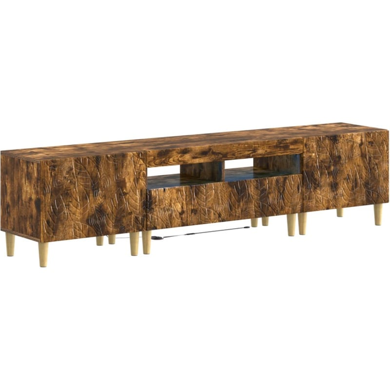 Έπιπλο Τηλεόρασης VidaXL DELFT με LED 3 τμχ 178 x 35 x 43 cm - Καπνιστή Δρυς
