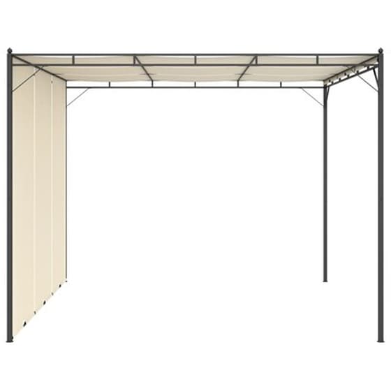 Κιόσκι Vidaxl με Κουρτίνα Ατσάλι 3x3x2.25m - Κρεμ image 3