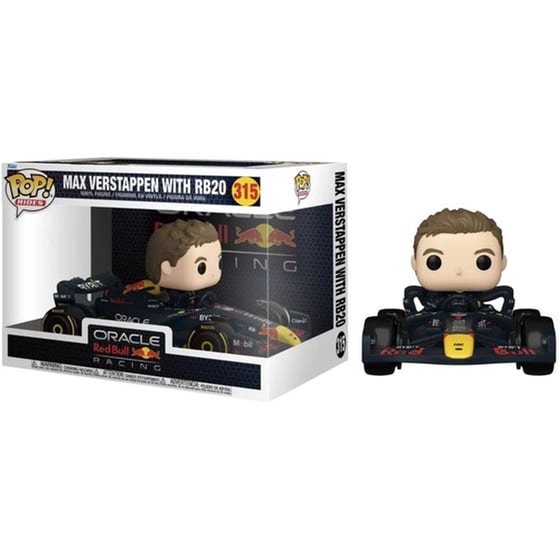 Funko Pop! Rides Super Deluxe: Red Bull - Verstappen with RB20 #315 Vinyl Figure image 0