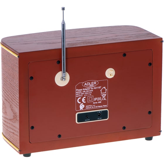 Φορητό Ραδιόφωνο Retro Adler AD1187 με Bluetooth- Καφέ image 5