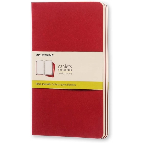 Σημειωματάριο Moleskine Plain Cahier Large Κόκκινο (3 τμχ) image 0