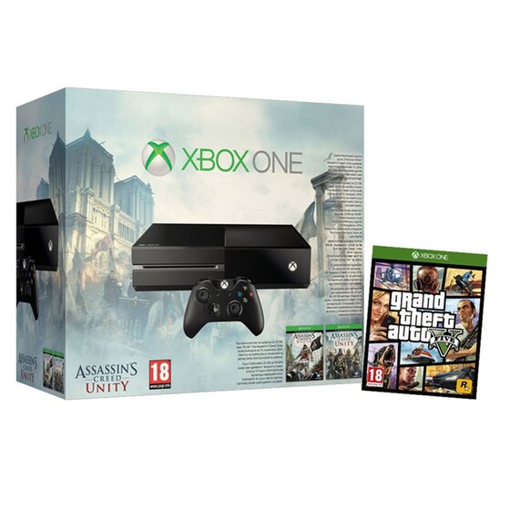 Microsoft Xbox One - 500GB & Assassin's Creed Unity & Black Flag & GTA V image 0