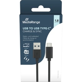 Καλώδιο Φόρτισης MediaRange Charge and Sync USB-A 3.2 to USB Type-C 1.8m - Μαύρο