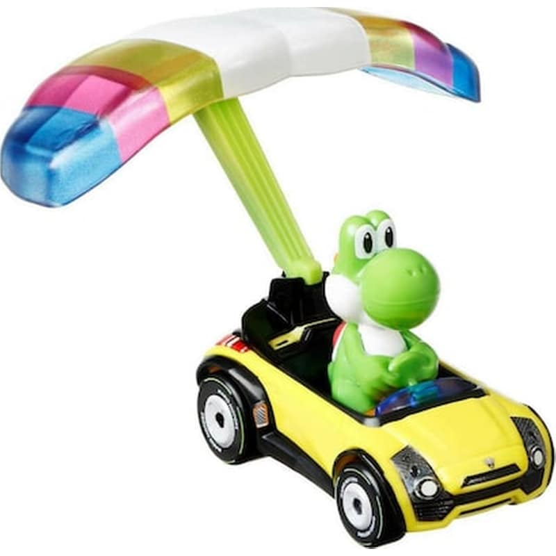 Hot Wheels Mario Kart Με Ανεμόπτερο – Gvd32 Yoshi Sports Coupe + Parafoil