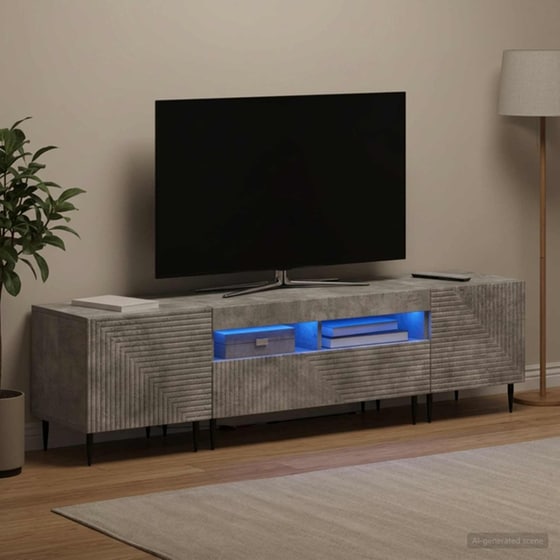 Έπιπλο Τηλεόρασης VidaXL με LED 3 τμχ 178 x 35 x 43 cm - Γκρι Σκυροδέματος image 1
