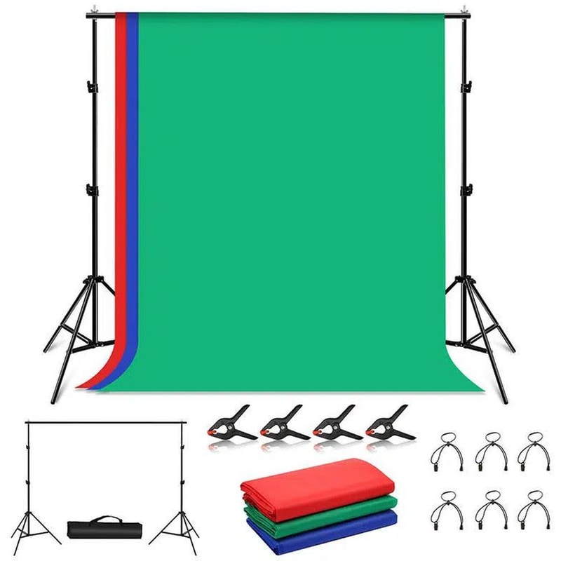 Photo Studio Puluz Pkt5204 με 3 backdrops 2x2m - Πολύχρωμο