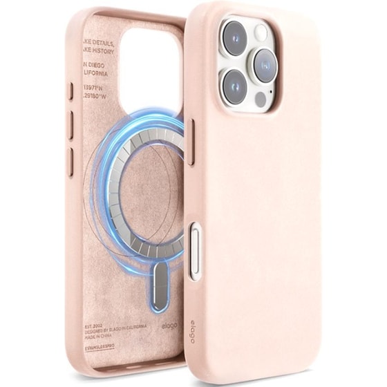 Θήκη Apple iPhone 16 Pro - Elago Magnetic Leather με MagSafe - Lovely Pink image 0