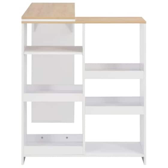 Τραπέζι Μπαρ Vidaxl Με Κινητή Ραφιέρα 138x40x120 cm - Λευκό image 5