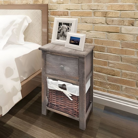 Κομοδίνο Vidaxl Από Ξύλο Παυλώνιας 2τμχ 28x31x45 cm - Καφέ image 1