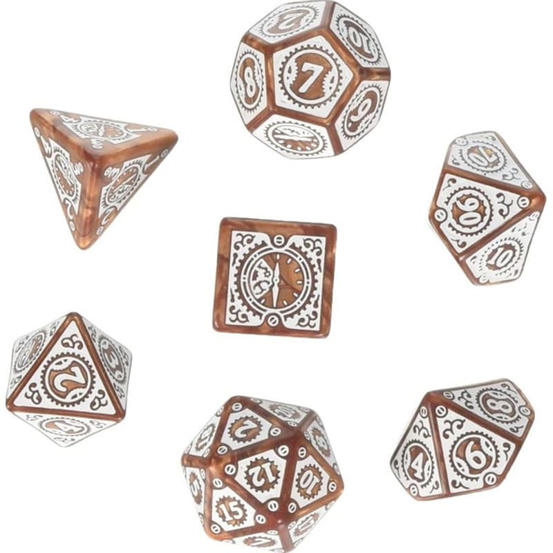 Σετ Ζάρια - Steampunk: Clockwork Dice Set - Caramel And White