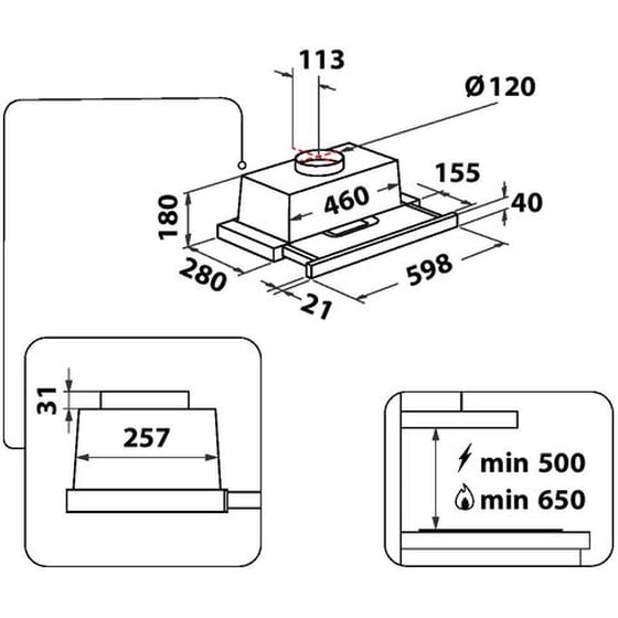 WHIRLPOOL AKR 749/1 IX 59.9cm Inox Απορροφητήρας Συρόμενος image 3