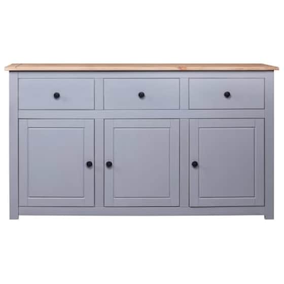 Vidaxl Μπουφές Γκρι 135x40x80 Εκ. Από Μασίφ Ξύλο Πεύκου Σειρά Panama image 2
