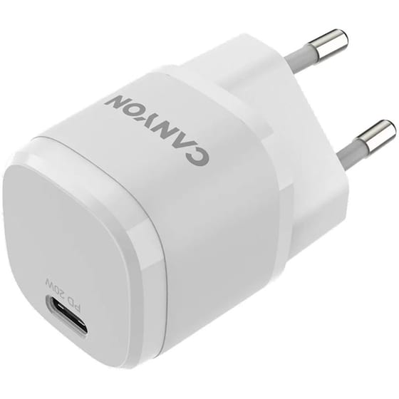 Φορτιστής Πρίζας Canyon PD Mini Wall Charger H-20-05 1x USB-C 20W - White image 0
