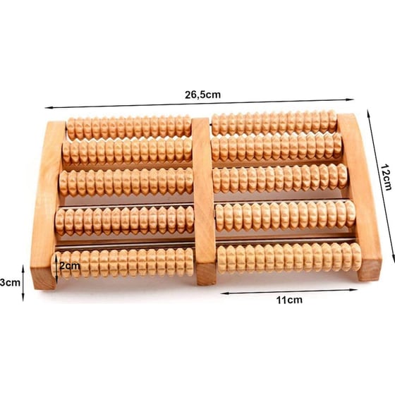 Ξύλινο Roller Μασάζ Ποδιών Shiatsu Aria Trade - Καφέ image 2