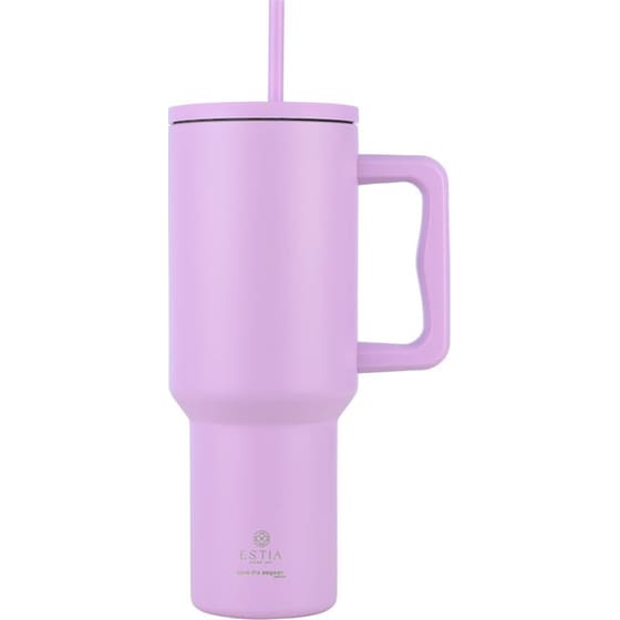 Θερμός Handled Tumbler ESTIA  Straw Tumbler XL Save the Aegean Lavender Purple 1200ml image 0