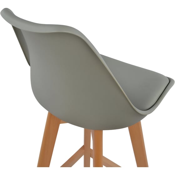 Σκαμπό Μπαρ Polihome Fiona Ξύλινη 47.5x57x104.5cm 4Τμχ- Γκρι image 2