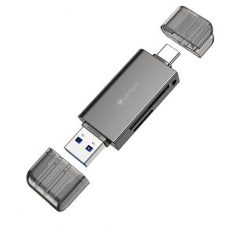 Lamtech Usb/type-c 3.0 High Speed Card Reader Metal Grey