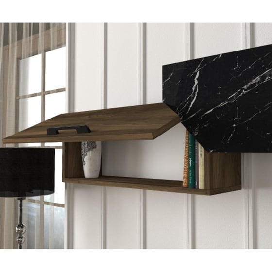 Έπιπλο Τηλεόρασης 24Mall Spargi από Μοριοσανίδα 180x35x50.8 cm - Καφέ/Μαύρο image 6