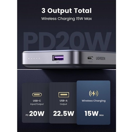 Powerbank Ugreen PB206 10.000mAh 20W - Space Gray image 6