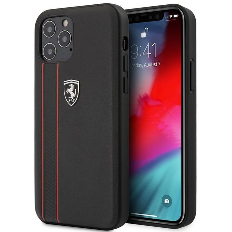 FERRARI Θήκη Apple iPhone 12 Pro Max - Ferrari Off Track Metal Logo Case - Μαύρο