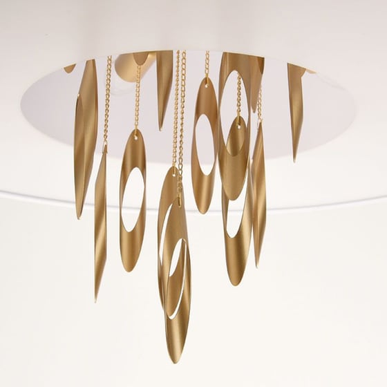 Φωτιστικό Οροφής Πολύφωτο Aca Decor Cascada Eg4205pcg Μεταλλικό/Υφασμάτινο - Χρυσό image 1