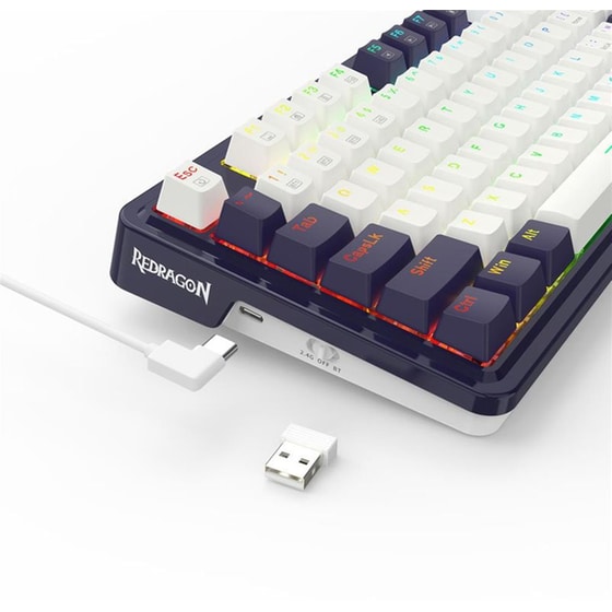 Redragon Geb K673WB Gaming Μηχανικό Ασύρματο 2.4 GHz/Bluetooth Πληκτρολόγιο RGB Μαύρο (US) image 4