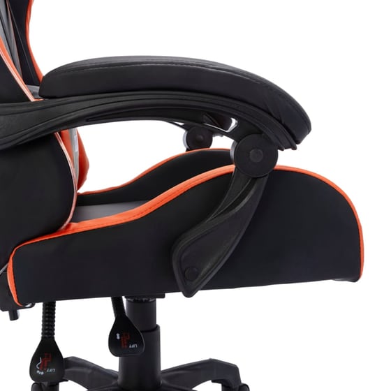 Καρέκλα Gaming VidaXL Racing LED RGB από Τεχνητό Δέρμα - Μαύρη/Πορτοκαλί image 7