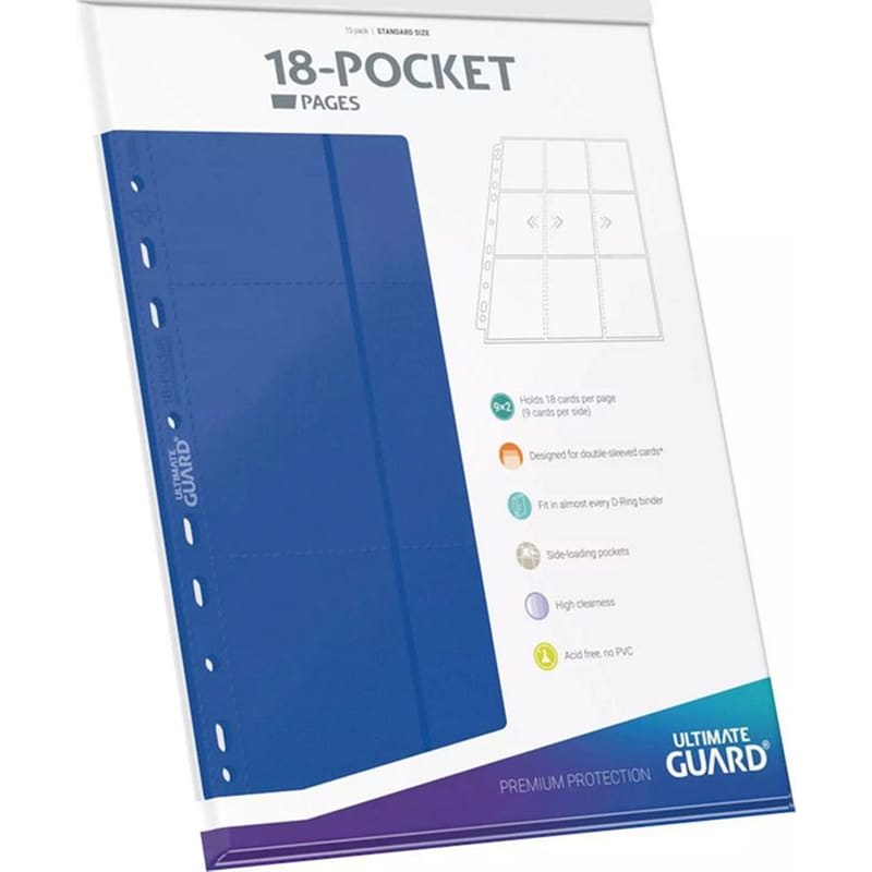 Ultimate Guard 18-pocket Pages Side-loading Blue (10 Pages)