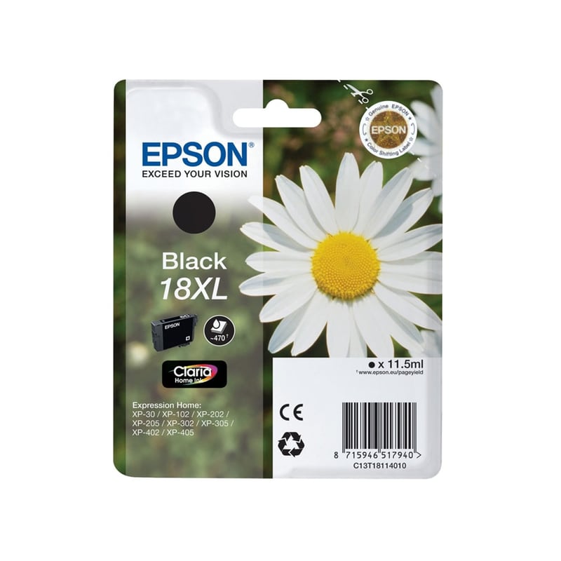 Epson 18XL Μαύρο Μελάνι Εκτυπωτή C13T18114010