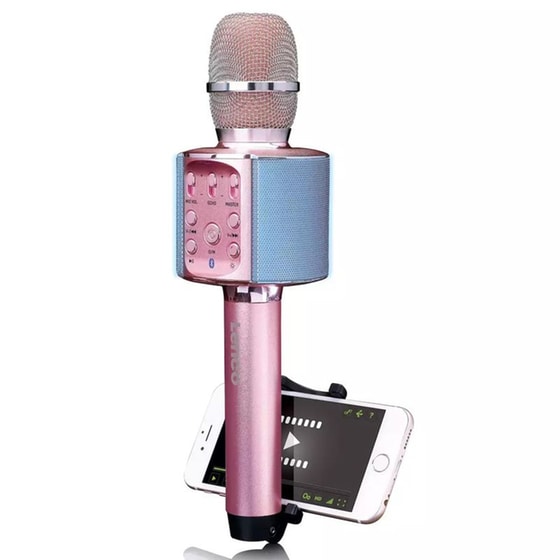Μικρόφωνο Karaoke Lenco BMC-090 Με Ηχείο - Ροζ image 2