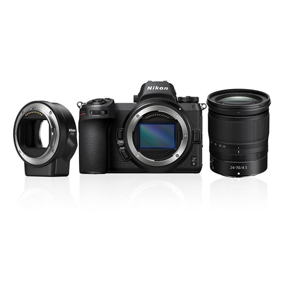 Mirrorless Nikon Z6 & φακός Z 24–70mm f/4 S & FTZ Adapter Μαύρο image 0