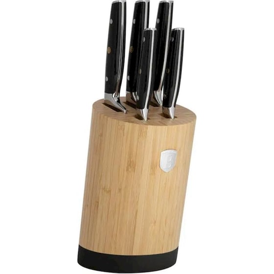 Σετ Μαχαίρια Berlinger Haus Matte Black από Ανοξείδωτο Ατσάλι με Βάση από Μπαμπού 6 Τμχ image 0