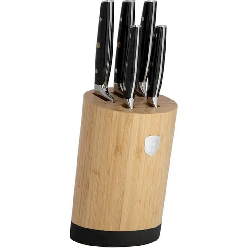 BERLINGER HAUS Σετ Μαχαίρια Berlinger Haus Matte Black από Ανοξείδωτο Ατσάλι με Βάση από Μπαμπού 6 Τμχ
