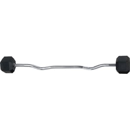 Στραβόμπαρα Τύπου "W" Σταθερού Βάρους 35kg Amila 84796 από Ατσάλι με Εξάγωνους Δίσκους από Λάστιχο