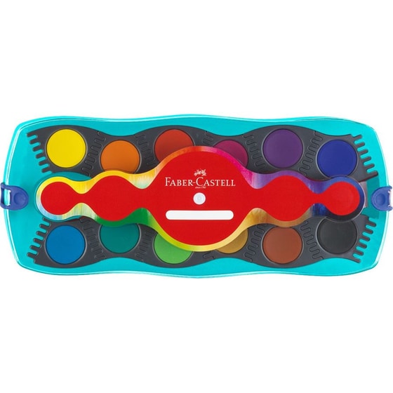 Σετ Χρώματα Νερομπογιές Faber Castell Τιρκουάζ (12 Τεμάχια) image 1