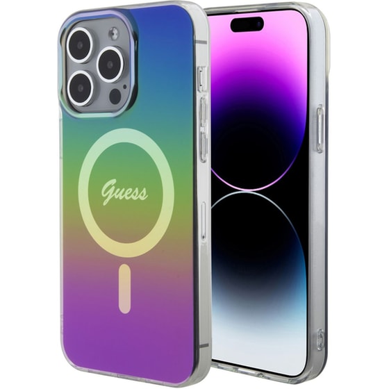 Θήκη Apple iPhone 15 Pro Max - Guess Iridescent Magsafe Case - Rainbow Black image 4