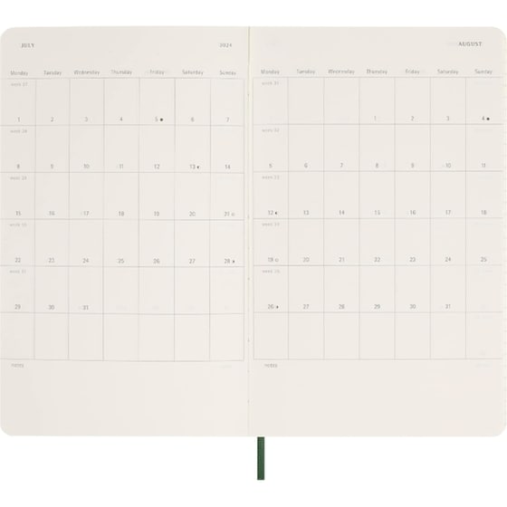 Ημερολόγιο Εβδομαδιαίο Moleskine 2024 12M L Myrtle Green Μαλακό image 3