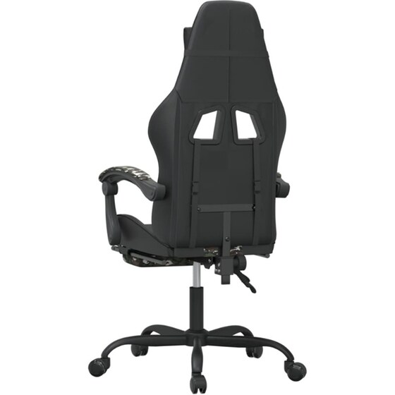 Καρέκλα Gaming VIDAXL 3143841 με Υποπόδιο από Τεχνητό Δέρμα - Μαύρο image 3