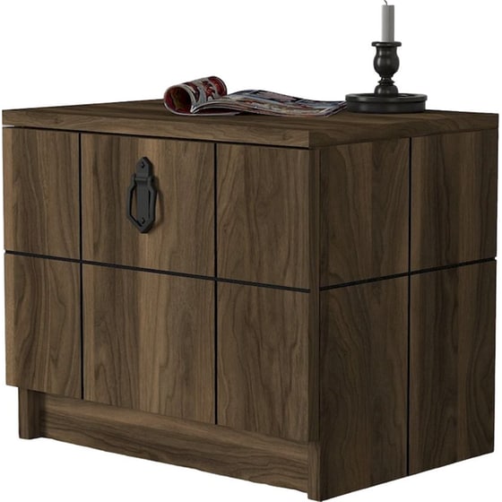 Κομοδίνο 24Mall Firma από Μοριοσανίδα 49x35x41 cm - Καρυδί image 0