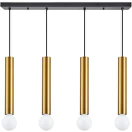 Φωτιστικό Οροφής Πολύφωτο Homelighting Adept Tube 77-8684 Μεταλλικό - Χρυσό/Μαύρο