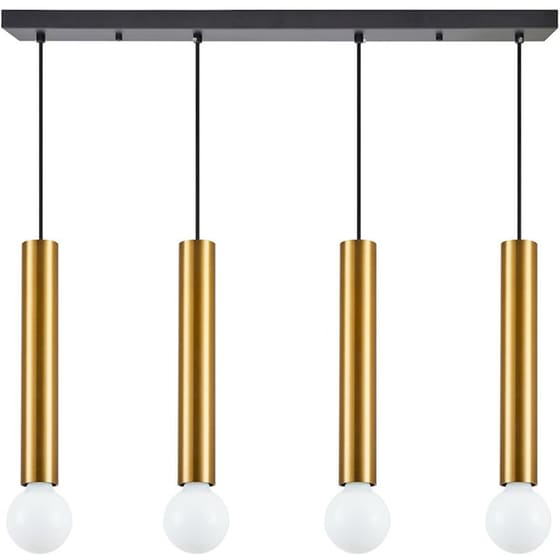 Φωτιστικό Οροφής Πολύφωτο Homelighting Adept Tube 77-8684 Μεταλλικό - Χρυσό/Μαύρο image 0