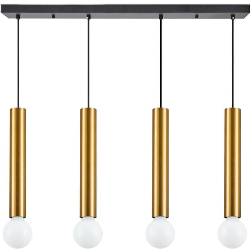 Φωτιστικό Οροφής Πολύφωτο Homelighting Adept Tube 77-8684 Μεταλλικό - Χρυσό/Μαύρο