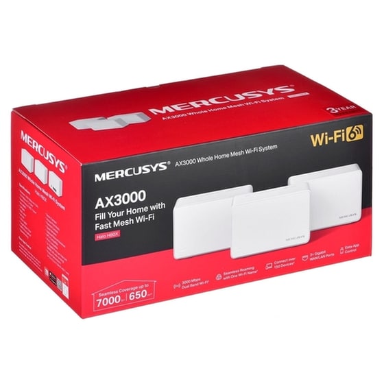 Mercusys Halo H80X v1 WiFi Mesh Network Access Point Wi‑Fi 6 Dual Band (2.4 & 5GHz) σε Τριπλό Kit image 9
